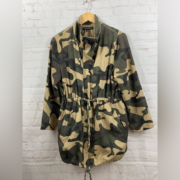 Naked Wardrobe Military Camo Jacket Womens Size Small Oversized Fully Lined Y2K - Picture 1 of 15